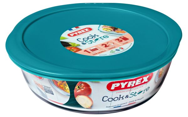 Форма для запікання кругла PYREX Cook&Store з кришкою 1 л, 20х18х7 см (207P000/7645)