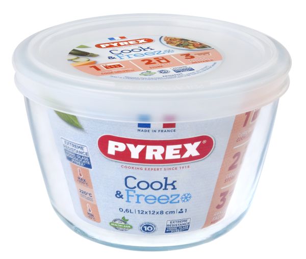 Форма для запікання кругла PYREX Cook&Freez з кришкою 1.6 л, 17х11 см (155P001/7944)