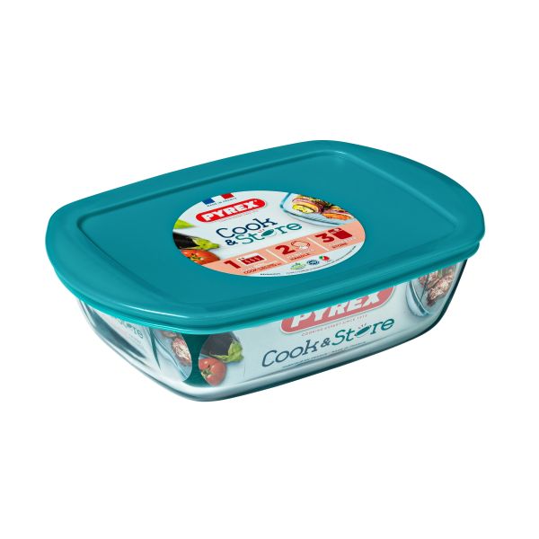 Форма для запікання прямокутна PYREX Cook&Store з кришкою 2,5 л, 28х20х8 см (216P000/7645)
