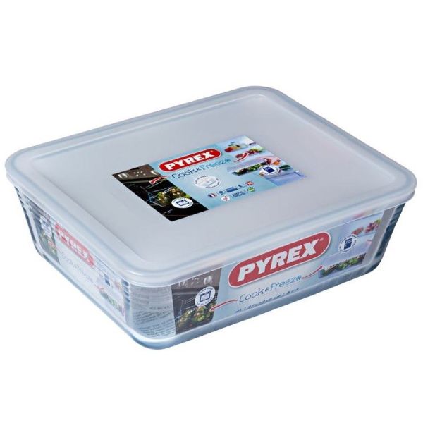 Форма для запікання прямокутна PYREX Cook&Freez з кришкою 4 л, 27х22х9 см (244P000/7943)