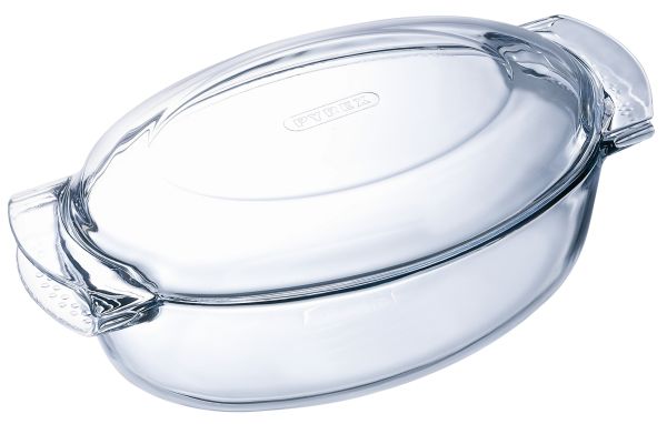 Каструля скляна овальна PYREX з кришкою 4.4 л + 1.4 л (460A000/8443)