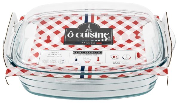 Каструля скляна прямокутна O CUISINE з кришкою 4.4 л + 2.3 л (466AC00/2043)