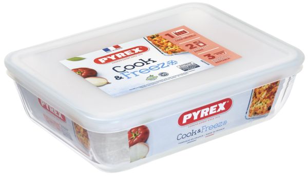 Форма для запікання прямокутна PYREX Cook&Freez з кришкою 2.6 л, 24х19х8 см (243P000/7946)