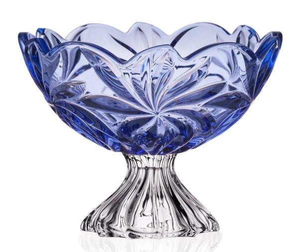 Фруктовниця на ніжці Bohemia Flora Blue 285 мм (6KG79 72S96 285 M)