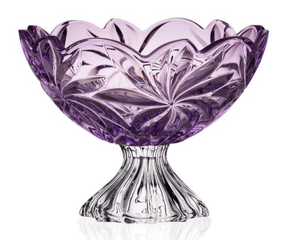 Фруктовниця на ніжці Bohemia Flora Amethyst 285 мм (6KG79 72T30 285 F)