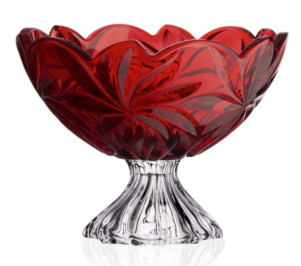 Фруктовниця на ніжці Bohemia Flora Red 285 мм (6KG79 72T62 285 R)