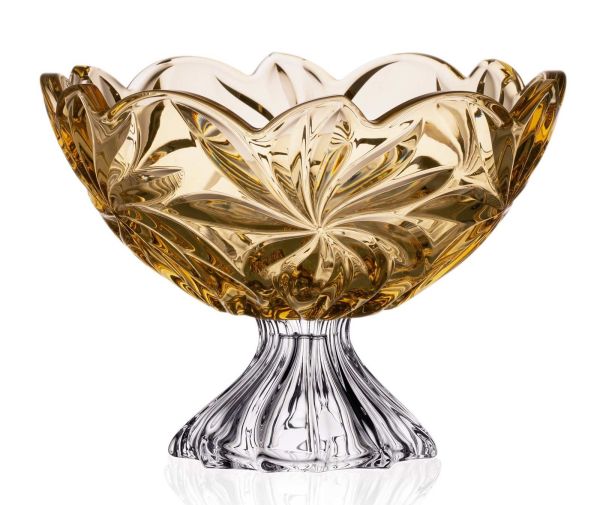 Фруктовниця на ніжці Bohemia Flora Amber 285 мм (6KG79 72W13 285 H)