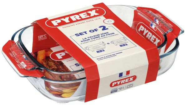 Набір форм для запікання прямокутних PYREX CLASSIC (35х23см, 31х20см) 2 предмети (913S609/8045)