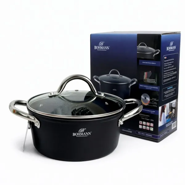 Кастрюля алюминиевая Bohmann 4,3 л, 24 см 1417-24 (BH MRB)