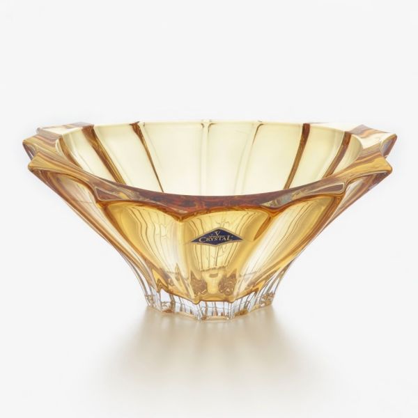 Конфетница Bohemia Plantica Amber 220 мм (6KG02 72W13 220)