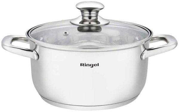 Каструля з кришкою RINGEL Grey line 2.3 л, 18 см (RG-2022-18)