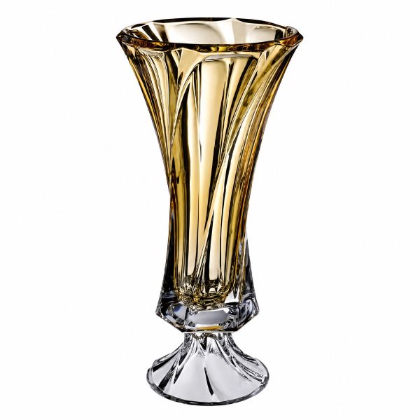 Ваза на ножке Bohemia Mozart Amber 400 мм (8KG70 72S70 400)