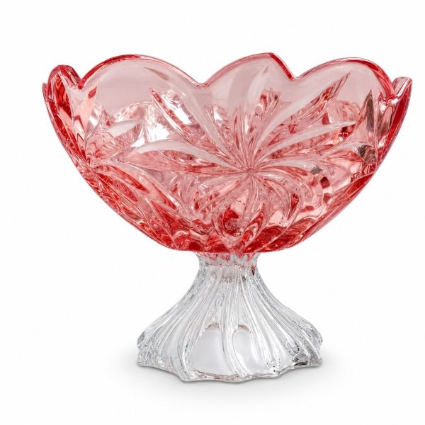 Фруктовница на ножке Bohemia Flora Pink 285 мм (6KG79 72T31 285 P)