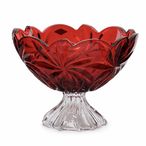 Фруктовница на ножке Bohemia Flora Red 285 мм (6KG79 72T62 285 R)