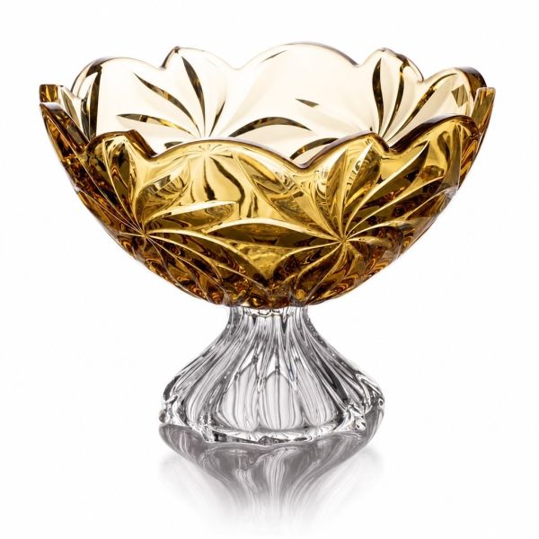 Фруктовница на ножке Bohemia Flora Amber 285 мм (6KG79 72W13 285 H)