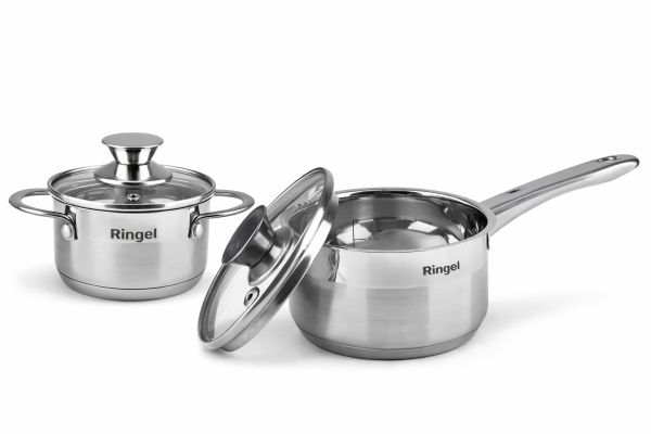 Набор ковш с крышкой RINGEL Kinder 1 л, 14 см + Кастрюля с крышкой Ringel Kinder 0.6 л, 12 см (2006/4006)