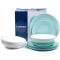Столовий сервіз LUMINARC DIWALI LIGHT TURQUOISE & WHITE 18 пр (P5912)
